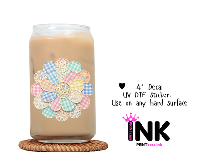 Patchwork UVDTF100766 UV DTF Sticker | Ready to Apply Decal | Waterproof Permanent Sticker for Tumblers, Cups, Laptops, and More| Tumbler Cup Decal 4" UV DTF  Sticker