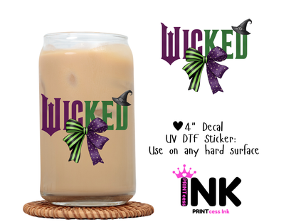 Wicked UVDTF100640 UV DTF Sticker | Ready to Apply Decal | Waterproof Permanent Sticker for Tumblers, Cups, Laptops, and More| Tumbler Cup Decal 4" UV DTF  Sticker