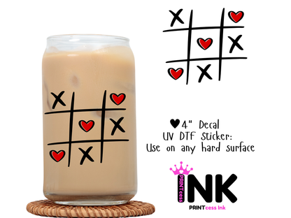 Valentines Hearts UVDTF100719 UV DTF Sticker | Ready to Apply Decal | Waterproof Permanent Sticker for Tumblers, Cups, Laptops, and More| Tumbler Cup Decal 4" UV DTF  Sticker