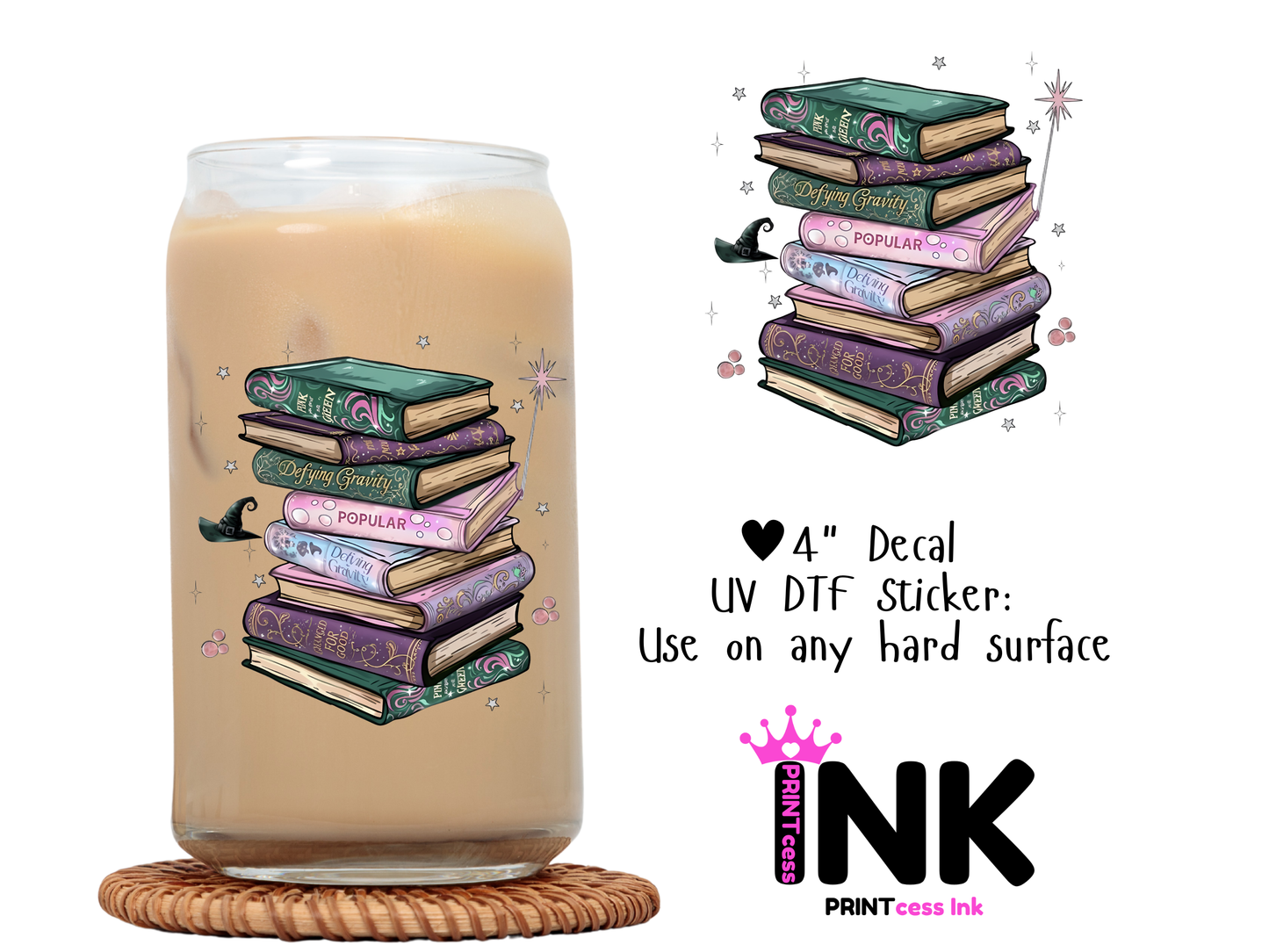 Wicked UVDTF100645 UV DTF Sticker | Ready to Apply Decal | Waterproof Permanent Sticker for Tumblers, Cups, Laptops, and More| Tumbler Cup Decal 4" UV DTF  Sticker
