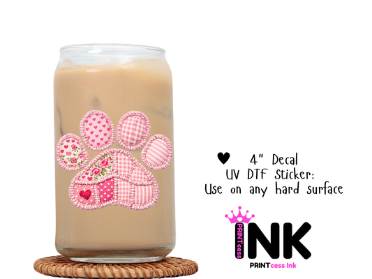 Patchwork UVDTF100771 UV DTF Sticker | Ready to Apply Decal | Waterproof Permanent Sticker for Tumblers, Cups, Laptops, and More| Tumbler Cup Decal 4" UV DTF  Sticker