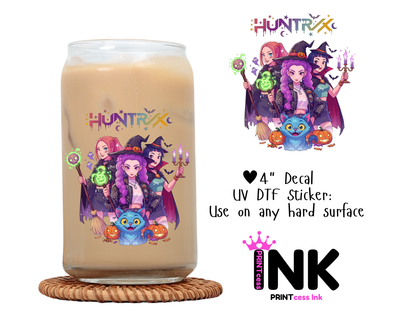 Huntrix UVDTF100606 UV DTF Sticker | Ready to Apply Decal | Waterproof Permanent Sticker for Tumblers, Cups, Laptops, and More| Tumbler Cup Decal 4" UV DTF  Sticker
