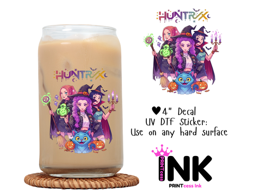 Huntrix UVDTF100606 UV DTF Sticker | Ready to Apply Decal | Waterproof Permanent Sticker for Tumblers, Cups, Laptops, and More| Tumbler Cup Decal 4" UV DTF  Sticker