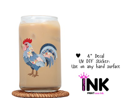 Patchwork UVDTF100767 UV DTF Sticker | Ready to Apply Decal | Waterproof Permanent Sticker for Tumblers, Cups, Laptops, and More| Tumbler Cup Decal 4" UV DTF  Sticker