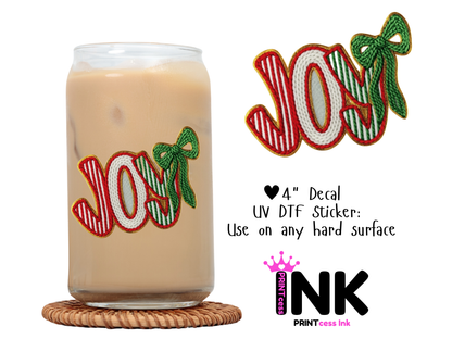 Joy UVDTF100612 UV DTF Sticker | Ready to Apply Decal | Waterproof Permanent Sticker for Tumblers, Cups, Laptops, and More| Tumbler Cup Decal 4" UV DTF  Sticker
