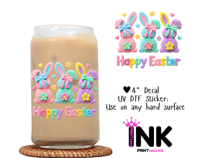 Easter UVDTF100744 UV DTF Sticker | Ready to Apply Decal | Waterproof Permanent Sticker for Tumblers, Cups, Laptops, and More| Tumbler Cup Decal 4" UV DTF  Sticker