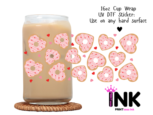 Valentines Hearts UVDTF100728 UV DTF Sticker | Ready to Apply Decal | Waterproof Permanent Sticker for Tumblers, Cups, Laptops, and More| Tumbler Cup Decal 4" UV DTF  Sticker