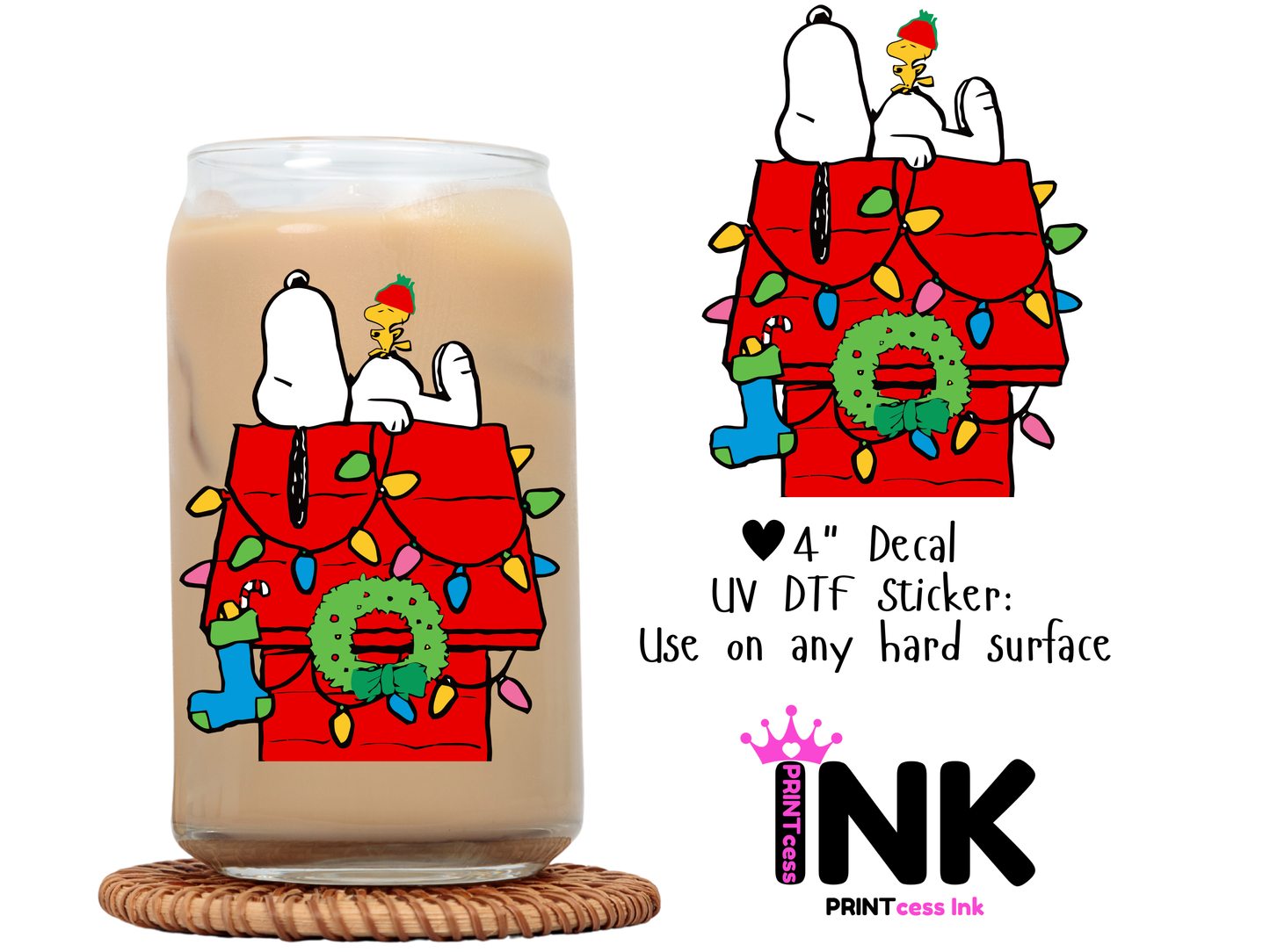 Charlie Brown UVDTF100637 UV DTF Sticker | Ready to Apply Decal | Waterproof Permanent Sticker for Tumblers, Cups, Laptops, and More| Tumbler Cup Decal 4" UV DTF  Sticker