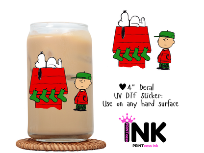 Charlie Brown UVDTF100634 UV DTF Sticker | Ready to Apply Decal | Waterproof Permanent Sticker for Tumblers, Cups, Laptops, and More| Tumbler Cup Decal 4" UV DTF  Sticker