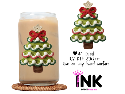 Christmas Tree UVDTF100613 UV DTF Sticker | Ready to Apply Decal | Waterproof Permanent Sticker for Tumblers, Cups, Laptops, and More| Tumbler Cup Decal 4" UV DTF  Sticker