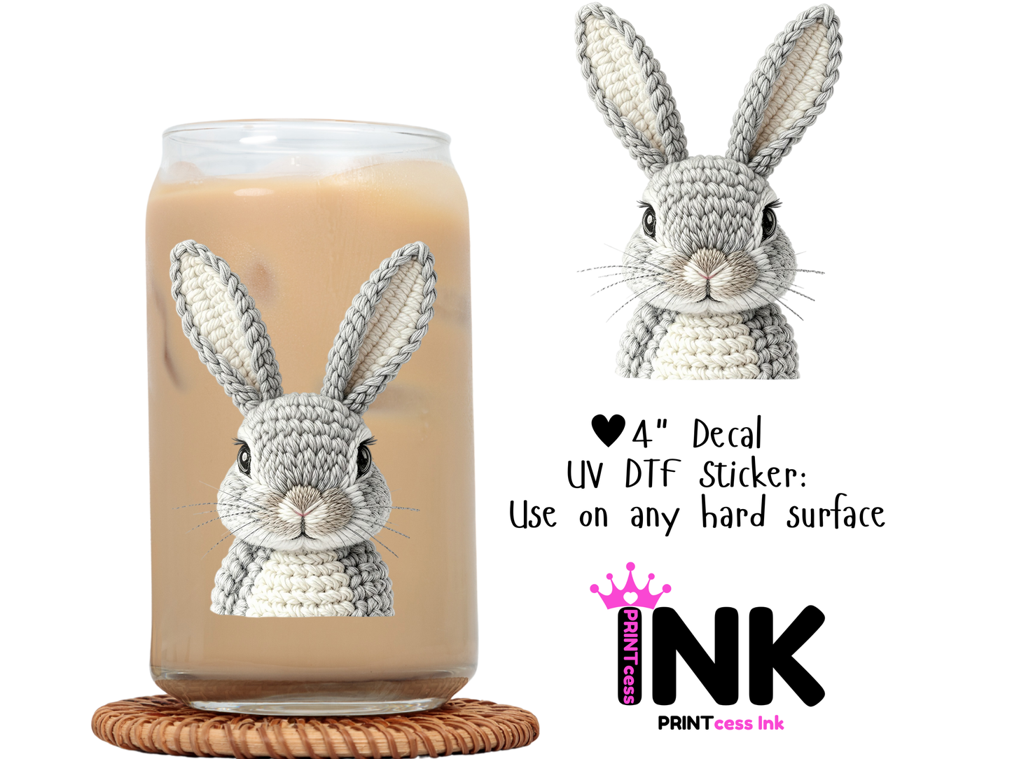 Easter UVDTF100743 UV DTF Sticker | Ready to Apply Decal | Waterproof Permanent Sticker for Tumblers, Cups, Laptops, and More| Tumbler Cup Decal 4" UV DTF  Sticker