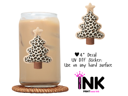 Christmas Tree UVDTF100618 UV DTF Sticker | Ready to Apply Decal | Waterproof Permanent Sticker for Tumblers, Cups, Laptops, and More| Tumbler Cup Decal 4" UV DTF  Sticker