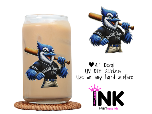 🎁 Blue Jays UVDTF100629 UV DTF Sticker | Ready to Apply Decal | Waterproof Permanent Sticker for Tumblers, Cups, Laptops, and More| Tumbler Cup Decal 4" UV DTF  Sticker (100% off)