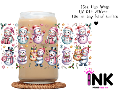 Snowman UVDTF100681 UV DTF Sticker | Ready to Apply Decal | Waterproof Permanent Sticker for Tumblers, Cups, Laptops, and More| Tumbler Cup Decal 4" UV DTF  Sticker