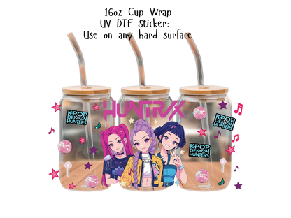 Huntrix UVDTF100785 UV DTF Sticker | Ready to Apply Decal | Waterproof Permanent Sticker for Tumblers, Cups, Laptops, and More| Tumbler Cup Decal 4" UV DTF  Sticker