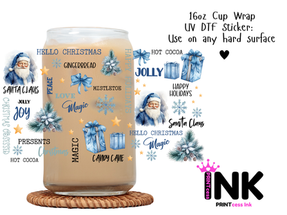 Christmas UVDTF100680 UV DTF Sticker | Ready to Apply Decal | Waterproof Permanent Sticker for Tumblers, Cups, Laptops, and More| Tumbler Cup Decal 4" UV DTF  Sticker