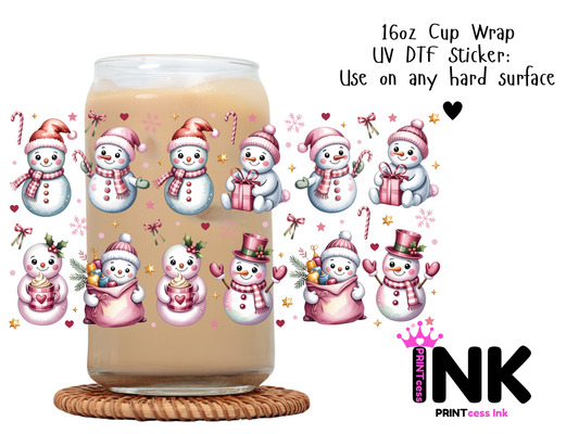 Snowman UVDTF100682 UV DTF Sticker | Ready to Apply Decal | Waterproof Permanent Sticker for Tumblers, Cups, Laptops, and More| Tumbler Cup Decal 4" UV DTF  Sticker