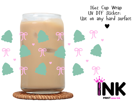 Christmas Trees UVDTF100663 UV DTF Sticker | Ready to Apply Decal | Waterproof Permanent Sticker for Tumblers, Cups, Laptops, and More| Tumbler Cup Decal 4" UV DTF  Sticker