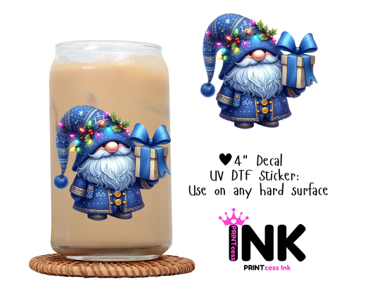 Gnome UVDTF100653 UV DTF Sticker | Ready to Apply Decal | Waterproof Permanent Sticker for Tumblers, Cups, Laptops, and More| Tumbler Cup Decal 4" UV DTF  Sticker