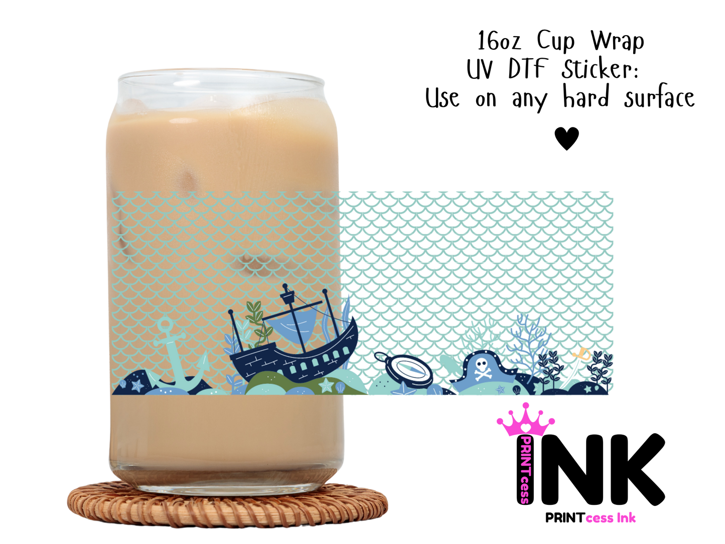 Boat UVDTF100777 UV DTF Sticker | Ready to Apply Decal | Waterproof Permanent Sticker for Tumblers, Cups, Laptops, and More| Tumbler Cup Decal 4" UV DTF  Sticker
