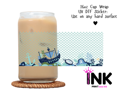 Boat UVDTF100777 UV DTF Sticker | Ready to Apply Decal | Waterproof Permanent Sticker for Tumblers, Cups, Laptops, and More| Tumbler Cup Decal 4" UV DTF  Sticker