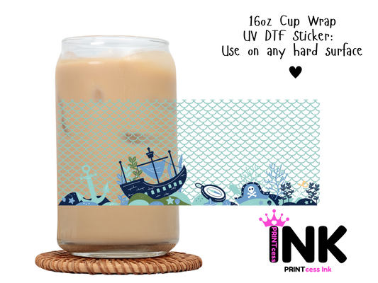 Boat UVDTF100777 UV DTF Sticker | Ready to Apply Decal | Waterproof Permanent Sticker for Tumblers, Cups, Laptops, and More| Tumbler Cup Decal 4" UV DTF  Sticker