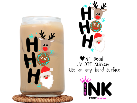 Hohoho UVDTF100684 UV DTF Sticker | Ready to Apply Decal | Waterproof Permanent Sticker for Tumblers, Cups, Laptops, and More| Tumbler Cup Decal 4" UV DTF  Sticker
