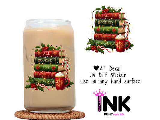Books UVDTF100688 UV DTF Sticker | Ready to Apply Decal | Waterproof Permanent Sticker for Tumblers, Cups, Laptops, and More| Tumbler Cup Decal 4" UV DTF  Sticker