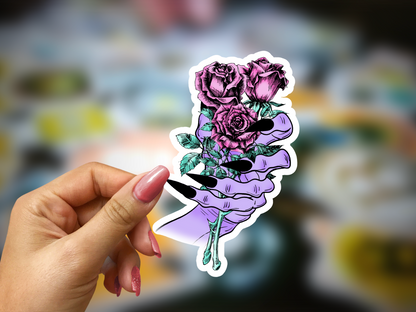 Cute Halloween Sticker | Halloween Sticker | Roses | Purple Roses | Glossy sticker | gift for halloween, kids, children DS100235