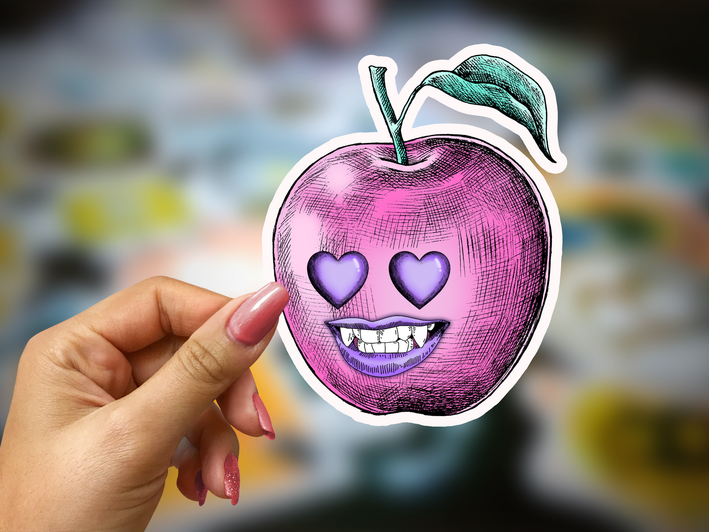 Cute Halloween Sticker | Halloween Sticker | apple | Glossy sticker | gift for halloween, kids, children DS100243