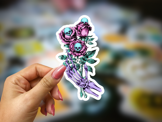 Cute Halloween Sticker | Halloween Sticker | Roses | Purple Roses | Glossy sticker | gift for halloween, kids, children DS100236