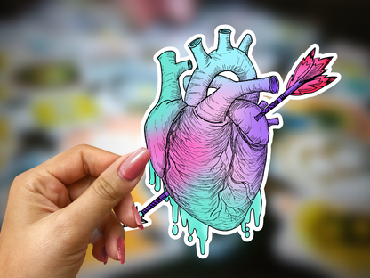 Cute Halloween Sticker | Halloween Sticker | Heart| Purple Heart | Glossy sticker | gift for halloween, kids, children DS100237