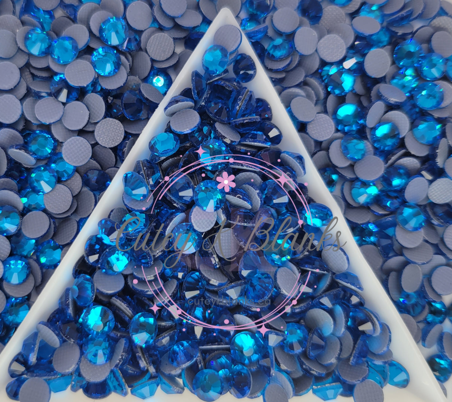 Capri Blue Glass Hotfix Rhinestones | Shirt rhinestones | Bling 3MM-SS12 | 4MM-SS16 |5MM-SS20 | Apparel Stones