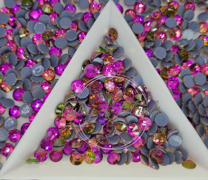 Gold Line Rose Glass Hotfix Rhinestones | Shirt rhinestones | Bling 3MM-SS12 | 4MM-SS16 |5MM-SS20 | Apparel Stones