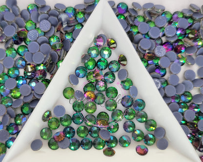 Green Volcano Glass Hotfix Rhinestones | Shirt rhinestones | Bling 3MM-SS12 | 4MM-SS16 |5MM-SS20 | Apparel Stones