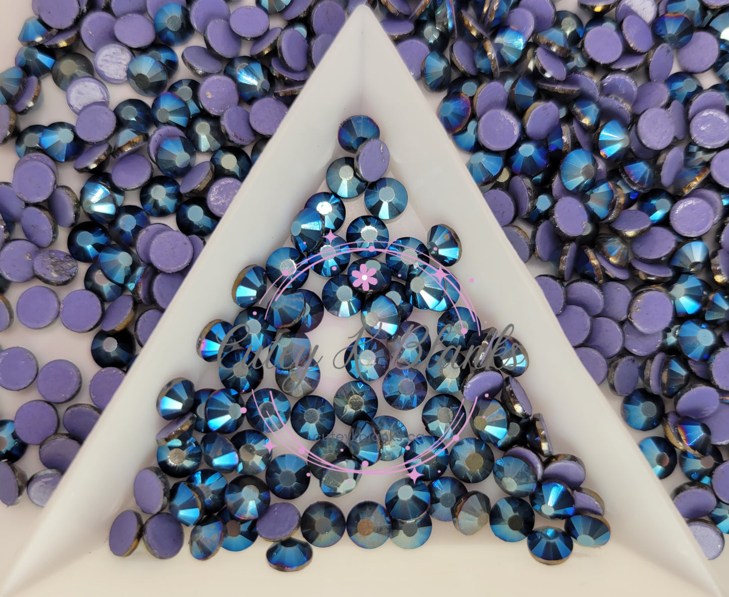 Mine Blue Glass Hotfix Rhinestones | Shirt rhinestones | Bling 3MM-SS12 | 4MM-SS16 |5MM-SS20 | Apparel Stones