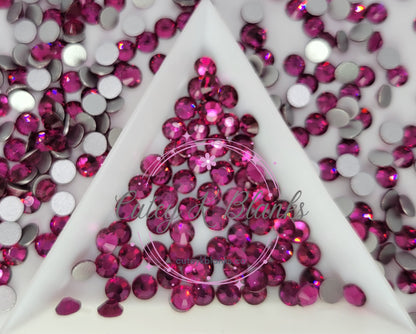 Fuchsia Glass Flatback Rhinestones | Craft rhinestones | Bling 3MM-SS12 | 4MM-SS16 |5MM-SS20 | DIY, Nail Art, Tumbler | 1440 per bag