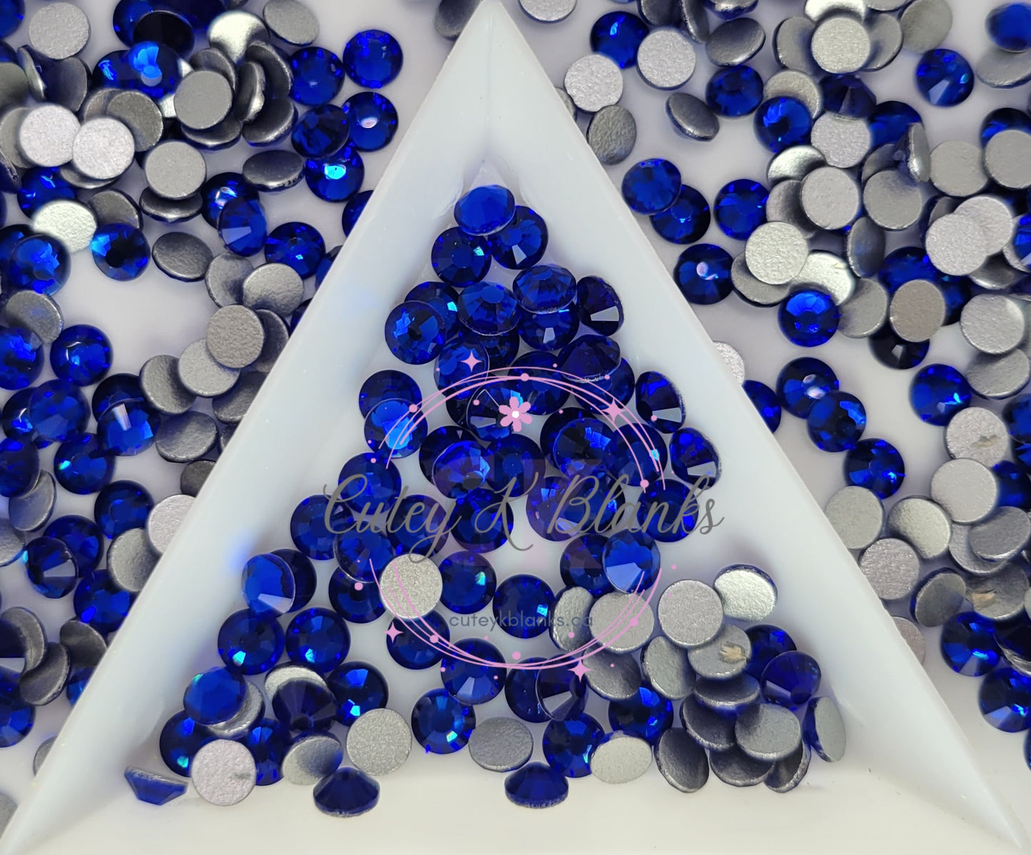 Sapphire Glass Flatback Rhinestones | Craft rhinestones | Bling 3MM-SS12 | 4MM-SS16 |5MM-SS20 | DIY, Nail Art, Tumbler | 1440 per bag