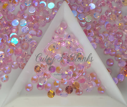 Light Pink Aurora Glass Flatback Rhinestones | Craft rhinestones | Bling 3MM-SS12 | 4MM-SS16 |5MM-SS20 | DIY, Nail Art, Tumbler | 1440 per bag