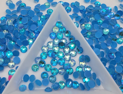 Sapphire Luminous Glass Flatback Rhinestones | Craft rhinestones | Bling 3MM-SS12 | 4MM-SS16 |5MM-SS20 | DIY, Nail Art, Tumbler | 1440 per bag