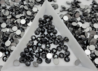 Jet Hematite Glass Flatback Rhinestones | Craft rhinestones | Bling 3MM-SS12 | 4MM-SS16 |5MM-SS20 | DIY, Nail Art, Tumbler | 1440 per bag