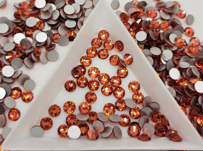 Padparadscha Glass Flatback Rhinestones | Craft rhinestones | Bling 3MM-SS12 | 4MM-SS16 |5MM-SS20 | DIY, Nail Art, Tumbler | 1440 per bag