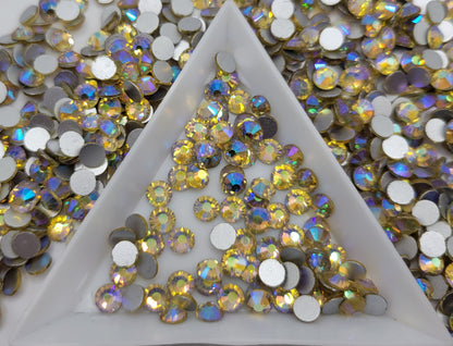 Jonquil AB Glass Flatback Rhinestones | Craft rhinestones | Bling 3MM-SS12 | 4MM-SS16 |5MM-SS20 | DIY, Nail Art, Tumbler | 1440 per bag