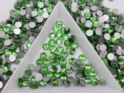 Light Peridot Glass Flatback Rhinestones | Craft rhinestones | Bling 3MM-SS12 | 4MM-SS16 |5MM-SS20 | DIY, Nail Art, Tumbler | 1440 per bag