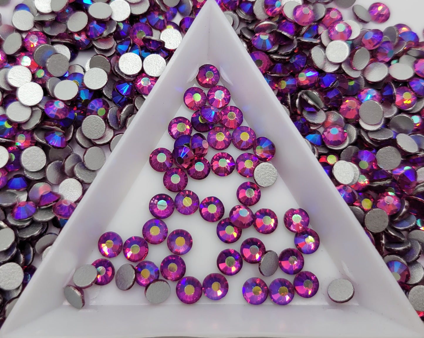 Fuchsia AB Glass Flatback Rhinestones | Craft rhinestones | Bling 3MM-SS12 | 4MM-SS16 |5MM-SS20 | DIY, Nail Art, Tumbler | 1440 per bag