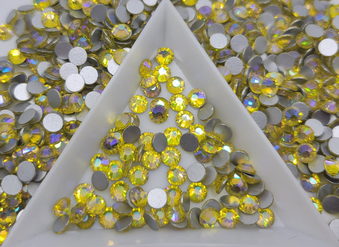 Citrine AB Glass Flatback Rhinestones | Craft rhinestones | Bling 3MM-SS12 | 4MM-SS16 |5MM-SS20 | DIY, Nail Art, Tumbler