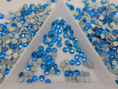 Sparkle Ocean Blue Glass Hotfix Rhinestones | Shirt rhinestones | Bling 3MM-SS12 | 4MM-SS16 |5MM-SS20 | Apparel Stones