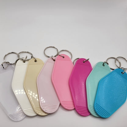 Motel Keychain Blanks - 8 Colours. For vinyl, UV DTF, Resin