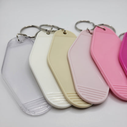 Motel Keychain Blanks - 8 Colours. For vinyl, UV DTF, Resin