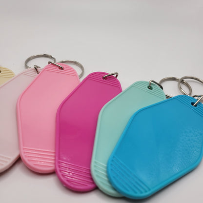 Motel Keychain Blanks - 8 Colours. For vinyl, UV DTF, Resin